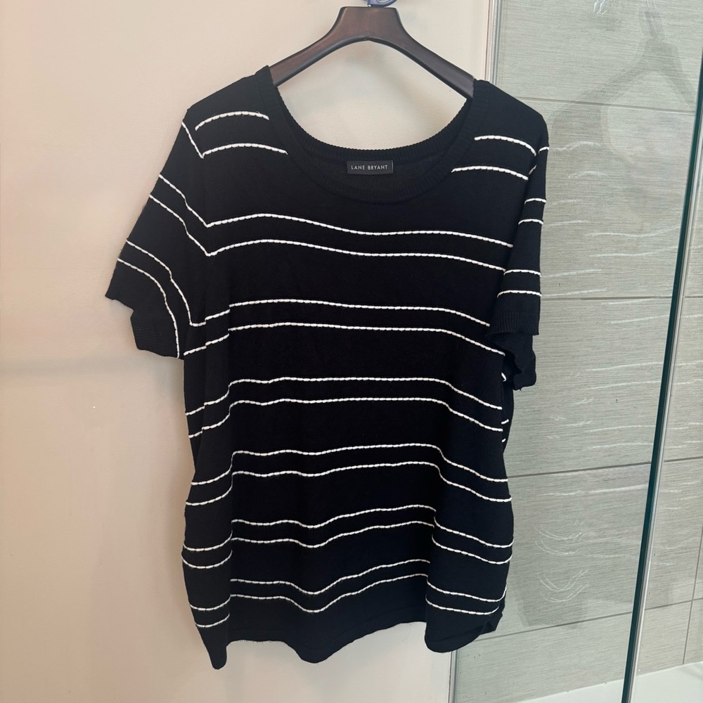 Black and White Striped knit top